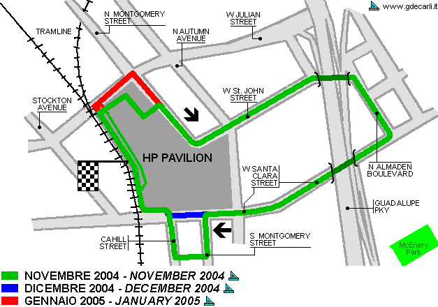 San José HP Pavilion: progetto aggiornato al novembre 2004